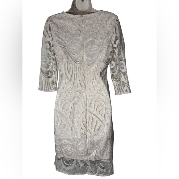 Julia Jordan Blush Pastel Pink Crochet Lace Illusion Sleeve Sheath Shift Dress 6 - Picture 11 of 16